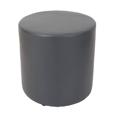 Global Industrial Interion Antimicrobial Round Reception Ottoman, Gray 695629GY-AM